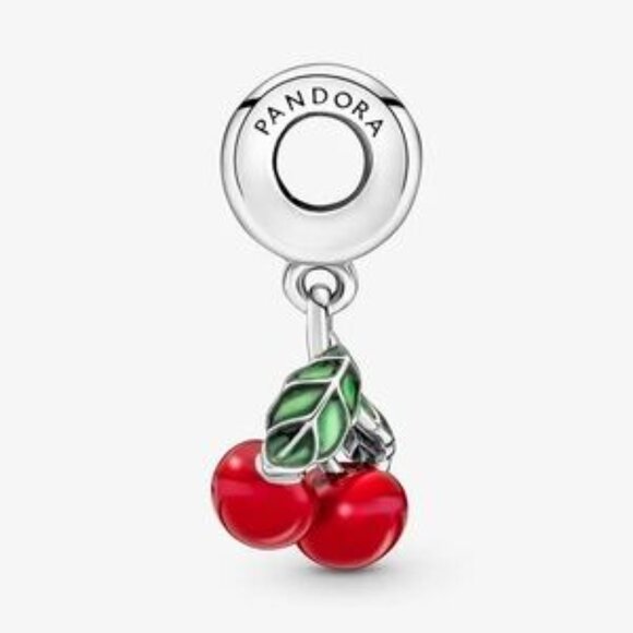 Pandora Cherry Charm in Red and Green - Picture 2 of 5